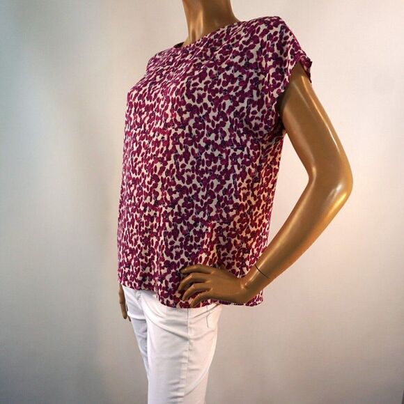Halogen Sleeveless Top Women Size Medium Pink Purple Print - Picture 4 of 10